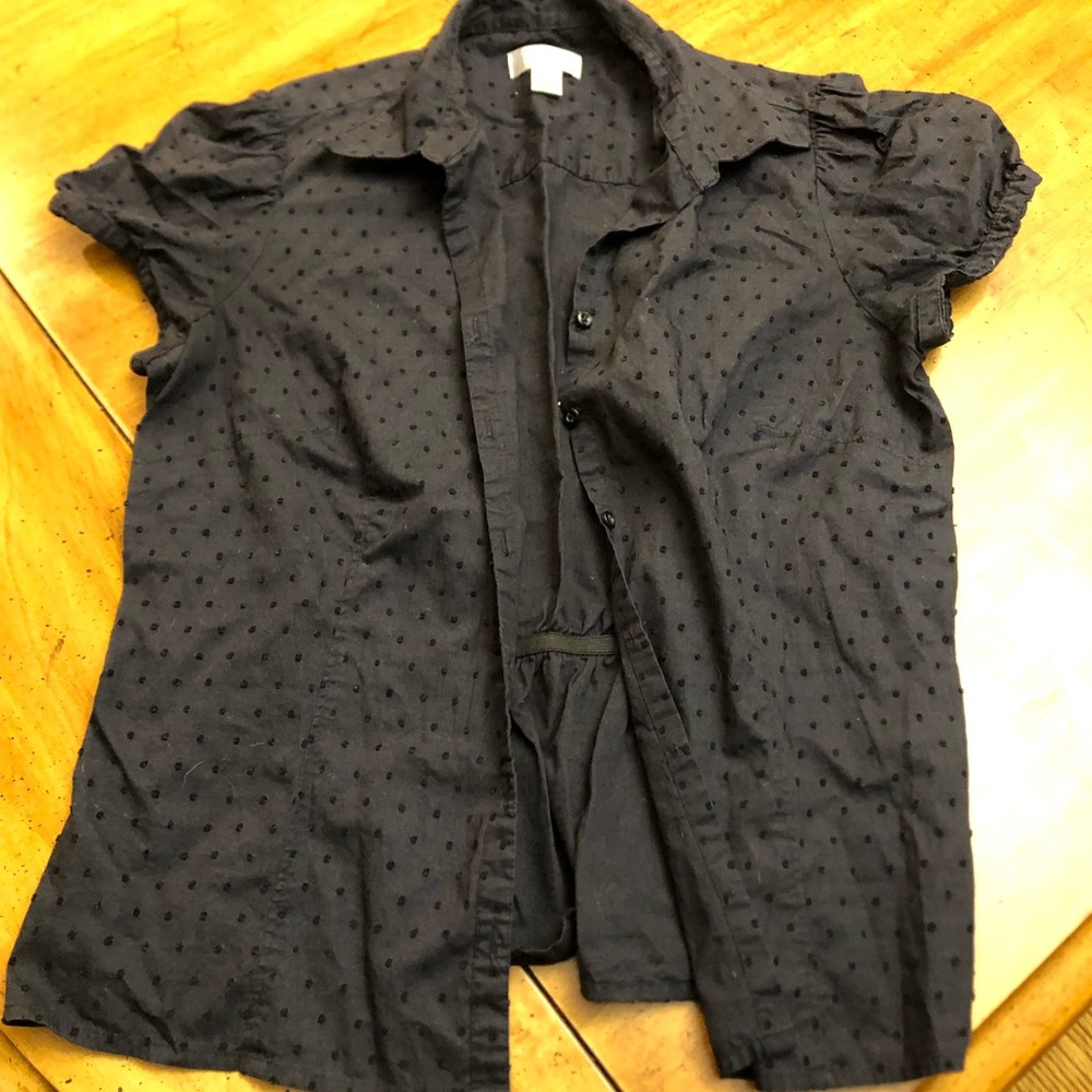 Black, short sleeved, Ann Taylor Loft top